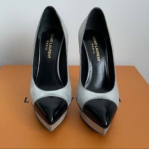 Saint Laurent (YSL) Janis 105 Cap Toe Pumps